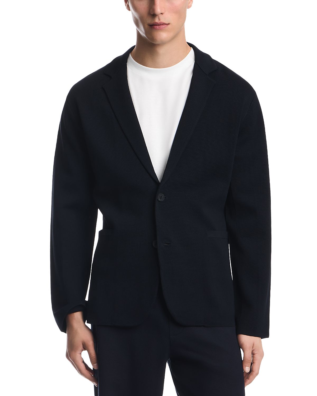 Emporio Armani Milano Stitch Textured Two Button Blazer