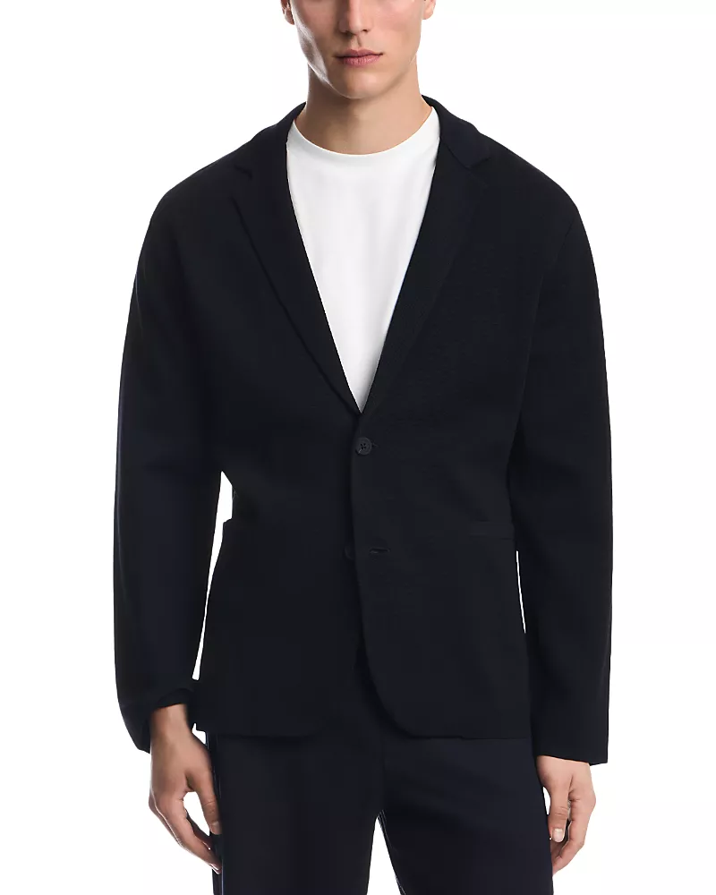 Emporio Armani Milano Stitch Textured Two Button Blazer