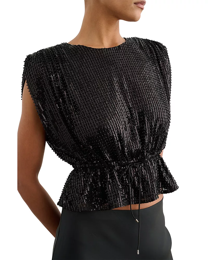 Toccin Talon Embellished Drawstring Top