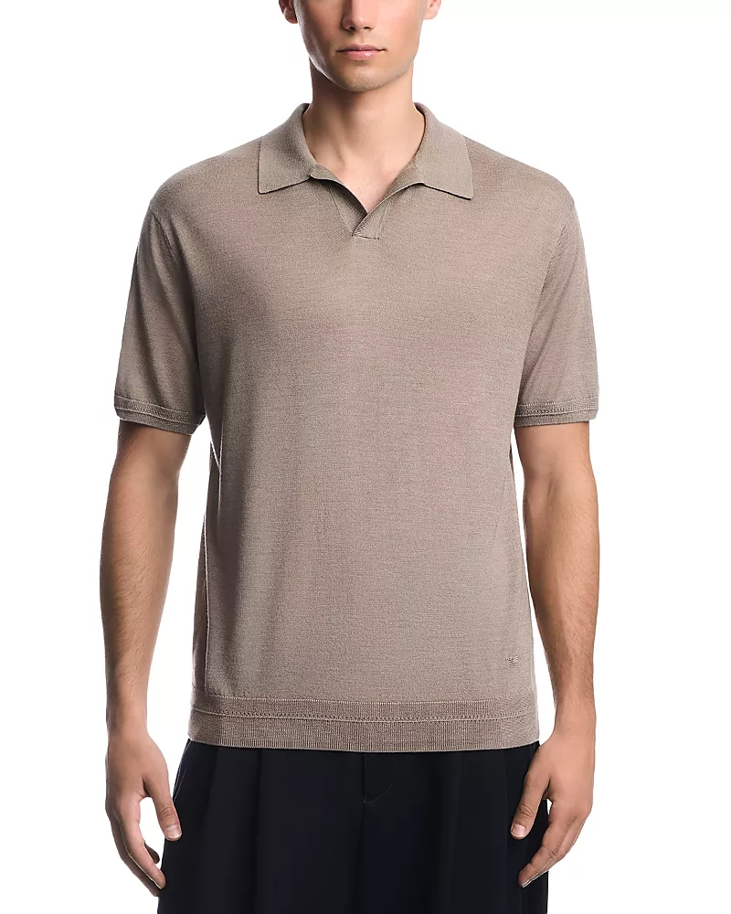 Emporio Armani Wool & Silk Blend Polo Sweater