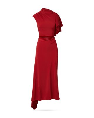 Brett High Neck Asymmetric Dress
