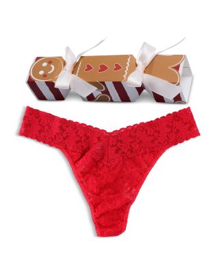 Signature Lace Original Rise Thong in Gingerbread Man Gift Box