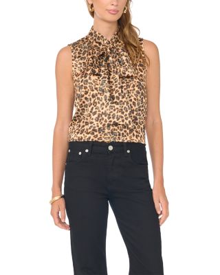 Bow Tie Neck Sleeveless Blouse