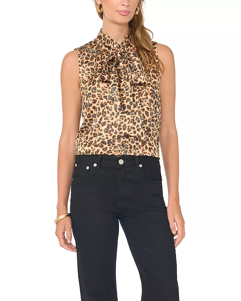 Vince Camuto Bow Tie Neck Sleeveless Blouse