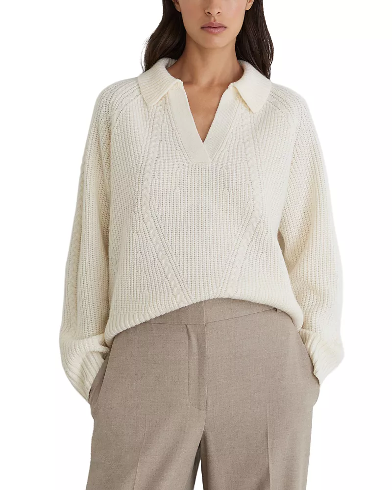 Reiss Lindy Collared Wool & Cashmere Sweater