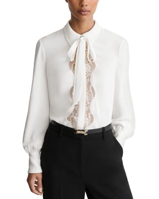 Estelle Lace Trim Crepe Shirt