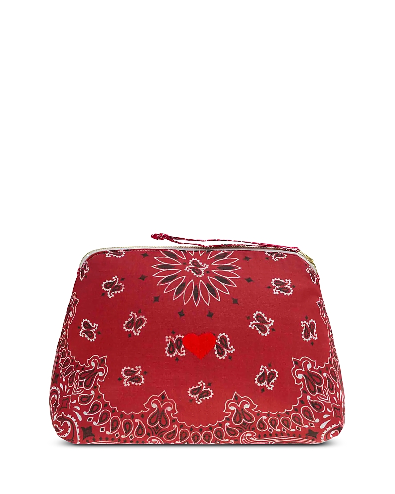 Call it By Your Name Large Bandana Vanity Bag with Embroidered Heart