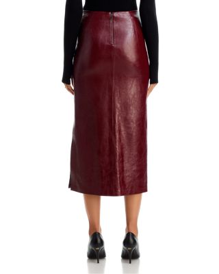 Maeve Faux Leather Slip Skirt - thumbnail 3