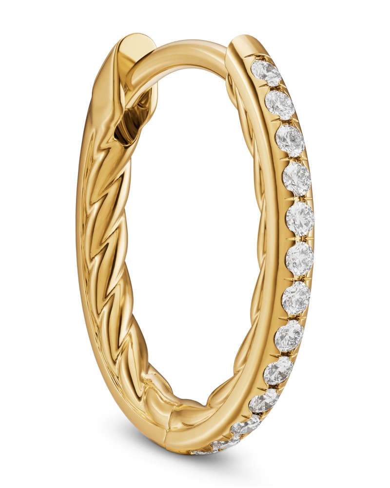 David Yurman Petite Pavé Hoop Earrings in 18K Yellow Gold with Diamonds, 12.7mm by Bloomingdale's