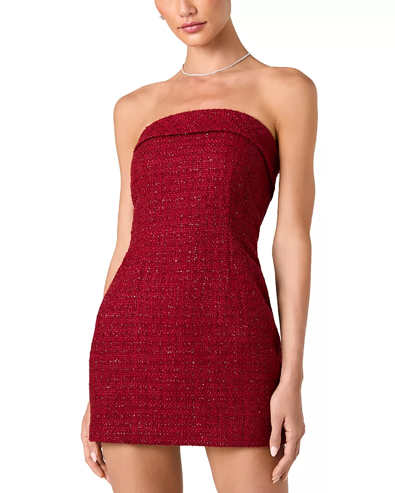 French Connection Shante Shimmer Tweed Mini Dress