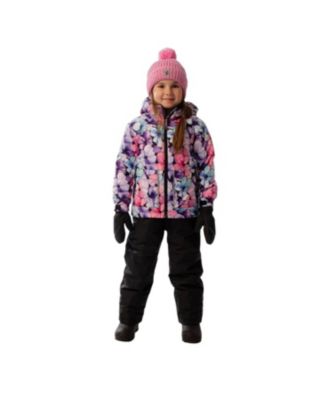 Girls' Floral Jacket & Foot Strap Pants Two Piece Snowsuit - Little Kid, Big Kid