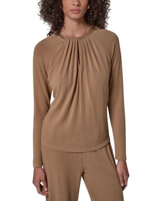 Embellished Knit Gathered Blouse