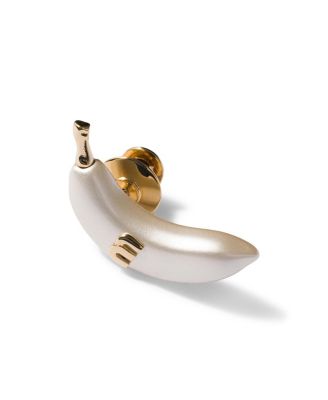 Miu Miu Metal Brooch, 1.18 H In Gold/silver