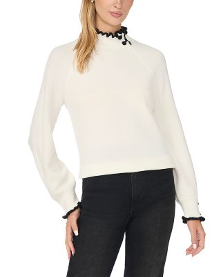Ruffle Mock Neck Sweater