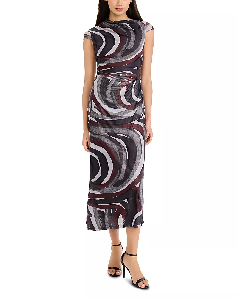 Donna Morgan Draped Cap Sleeve Dress