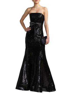  Strapless Sequin Trumpet Gown With Bow Detail