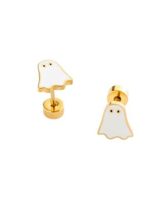 Girls' Ghost Flatback Stud Hypoallergenic Earrings