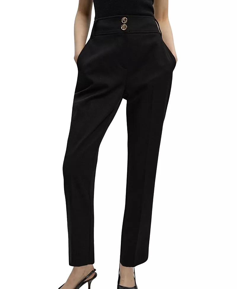 Karen Millen Textured Stretch Straight Leg Trouser