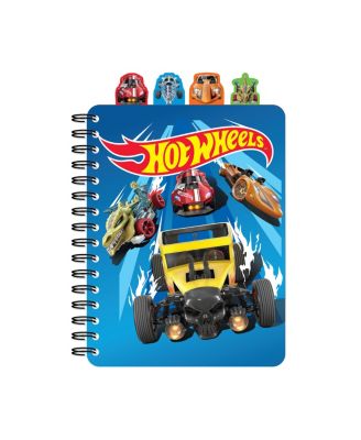  Hot Wheels 4 Tab Journal 160 Pages Racing Themed Spiral Notebook, Ages 5+