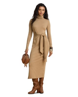 Tie Front Turtleneck Dress - Regular & Petites
