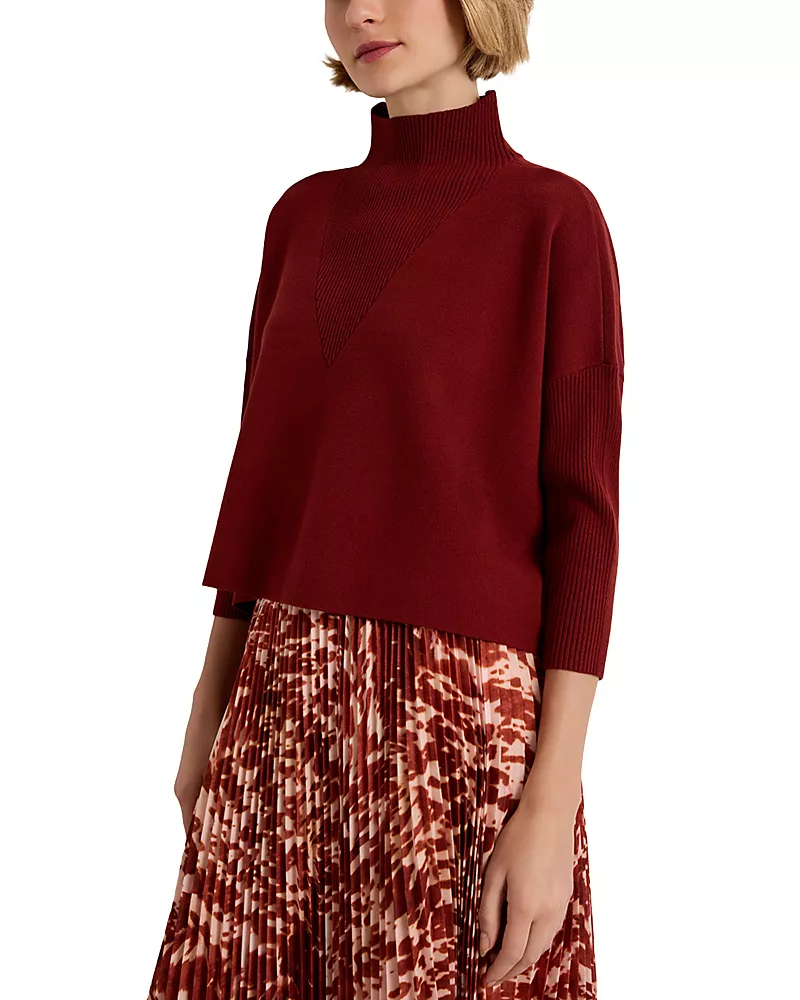 Marie Oliver Claudie Mock Neck Loose Fit Sweater