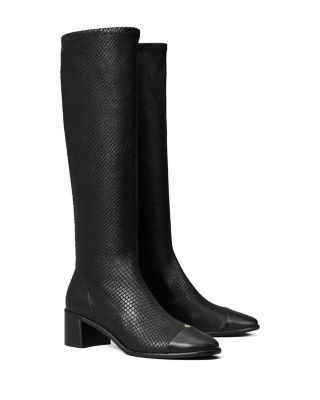 Women's Embossed Leather Knee High Boots