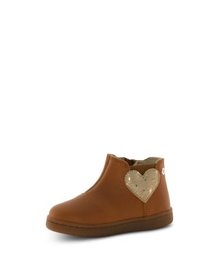 Girls' Glarny High 2 Heart Leather Booties – Toddler, Little Kid