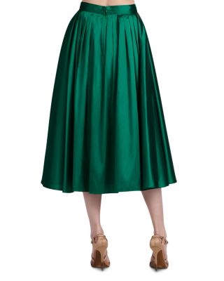 Tea Length Pleated Soft Taffeta Skirt