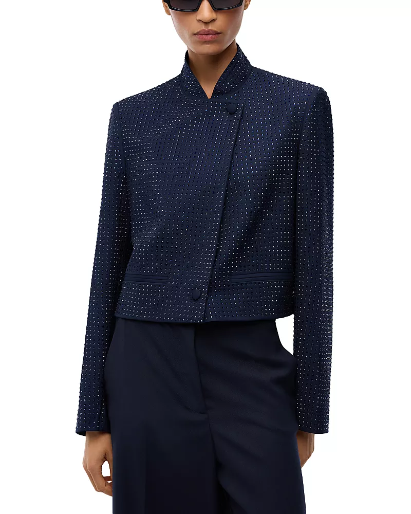 Pinko Morasca Mandarin Collar Studded Jacket