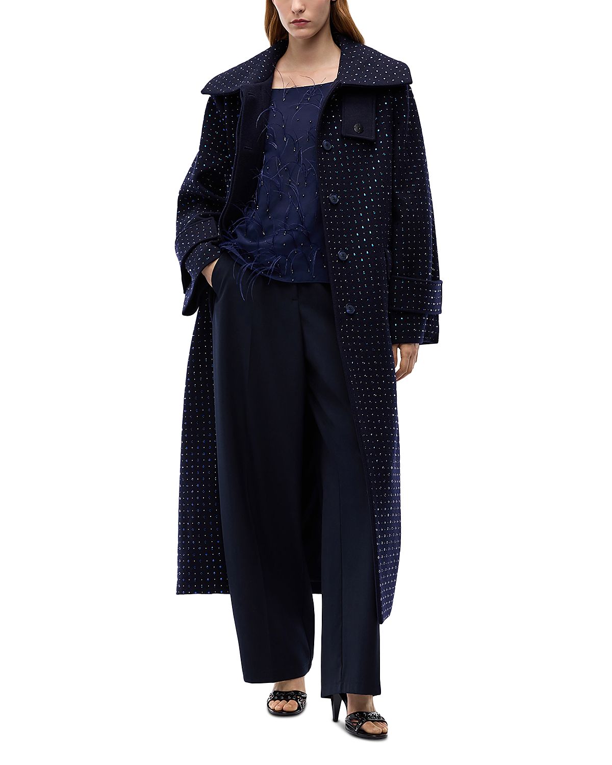 Pinko Peugeot Wool Belted Coat