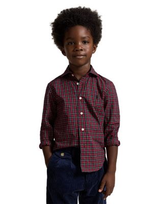 Boys' Plaid Cotton Poplin Shirt - Little Kid