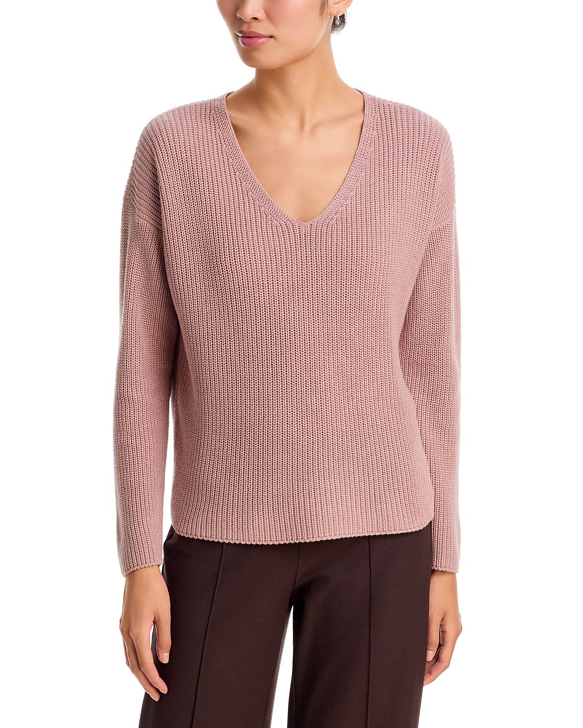 Eileen Fisher V Neck Ribbed Sweater