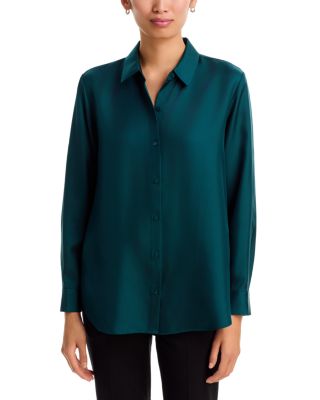Classic Collar Silk Shirt