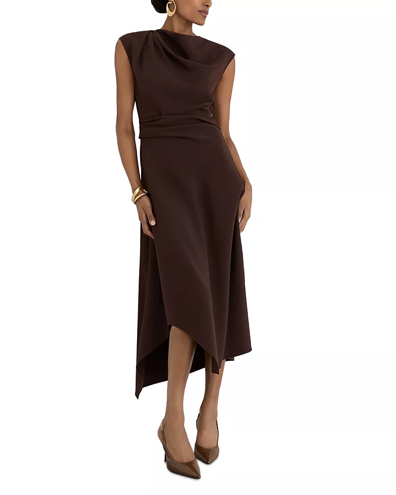 Reiss Petite Ruched Asymmetric Dress