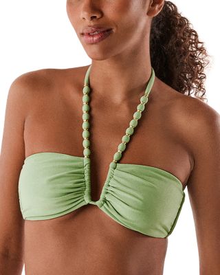 ViX Paula Hermanny Beads Carol Bandeau Halter Bikini Top