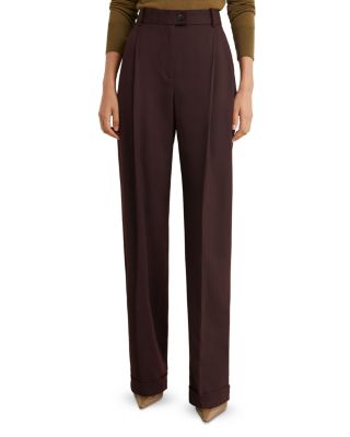 Leisel Wool Blend Wide Leg Suit Trousers