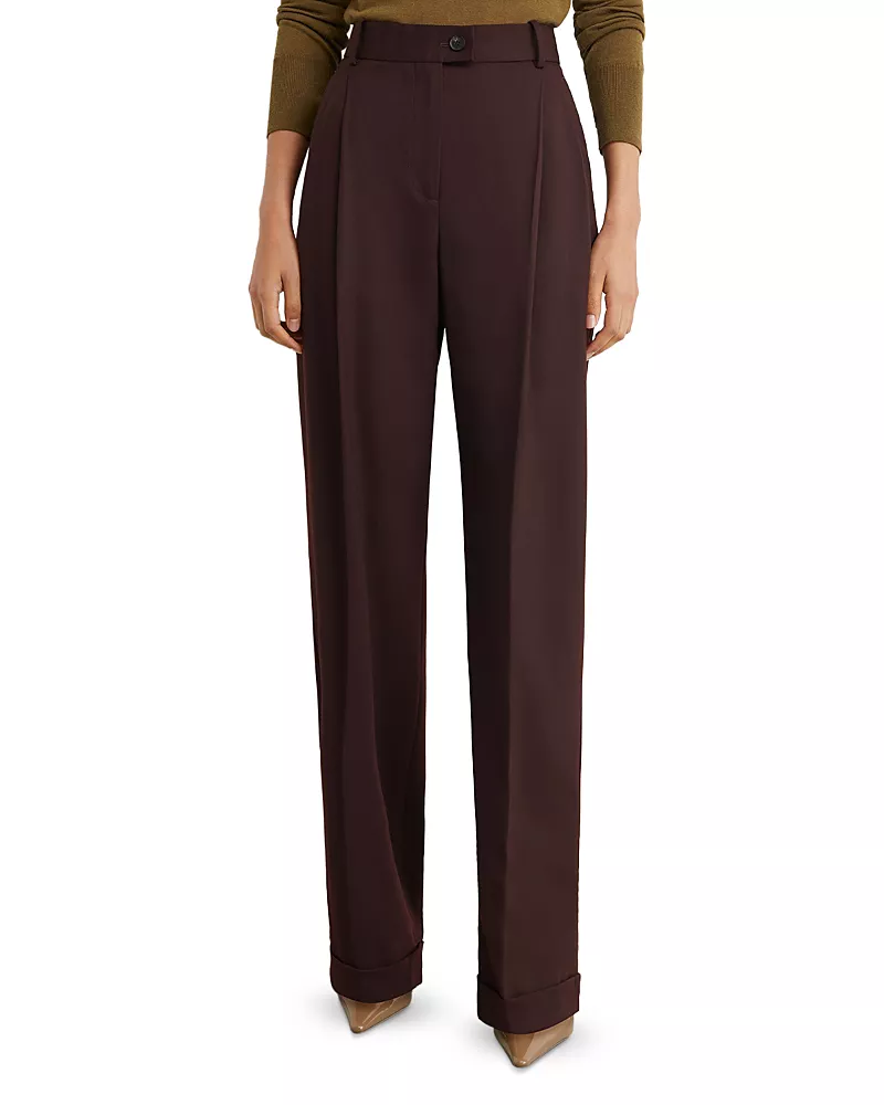 Reiss Leisel Wool Blend Wide Leg Suit Trousers