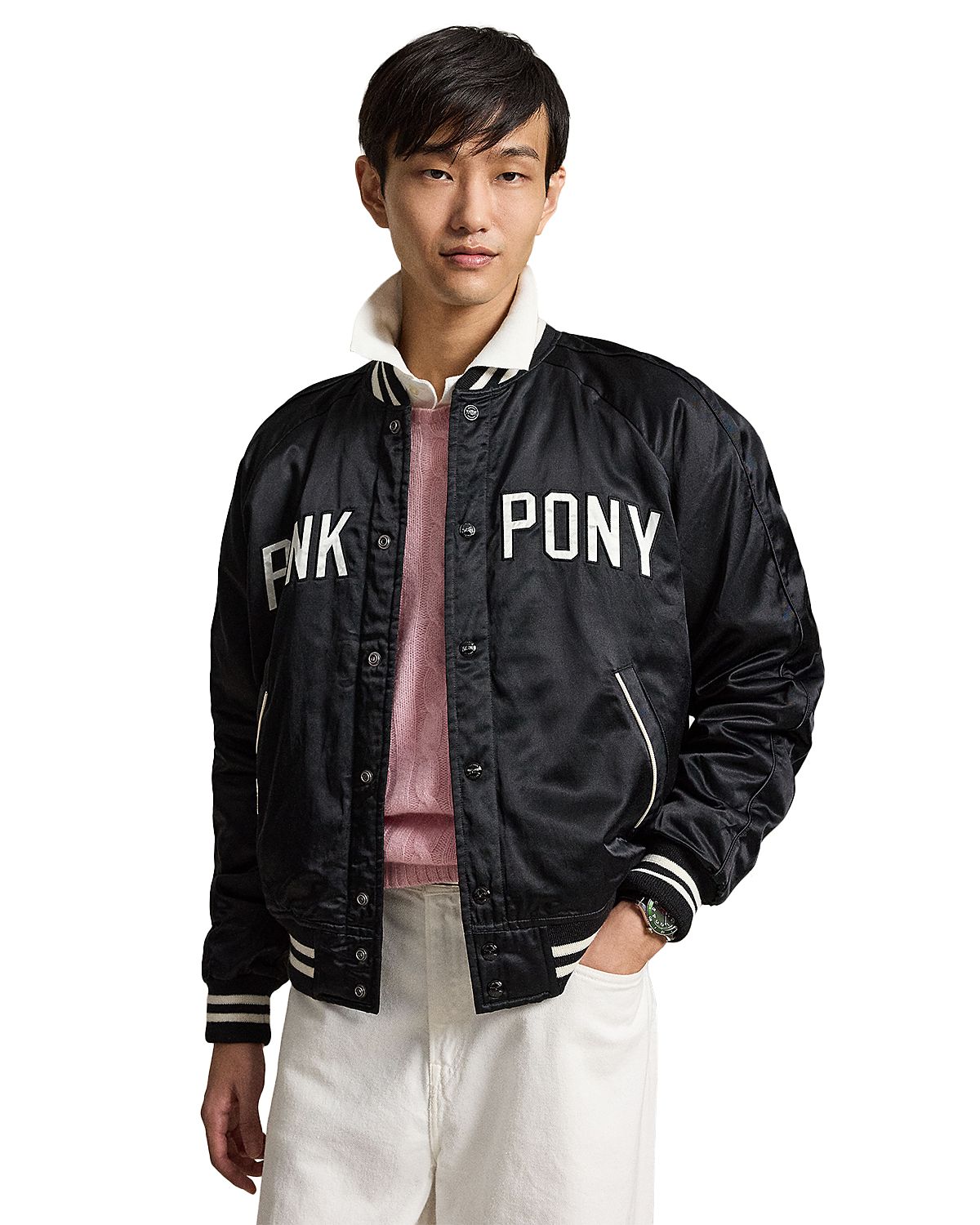 Polo Ralph Lauren Satin Pink Pony Bomber Jacket