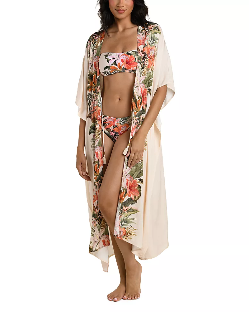 La Blanca Courtyard Palms Kimono Swim Cover-Up