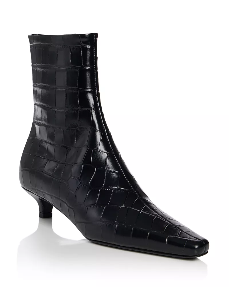 Toteme Women's Slim Croc Embossed Ankle Boots