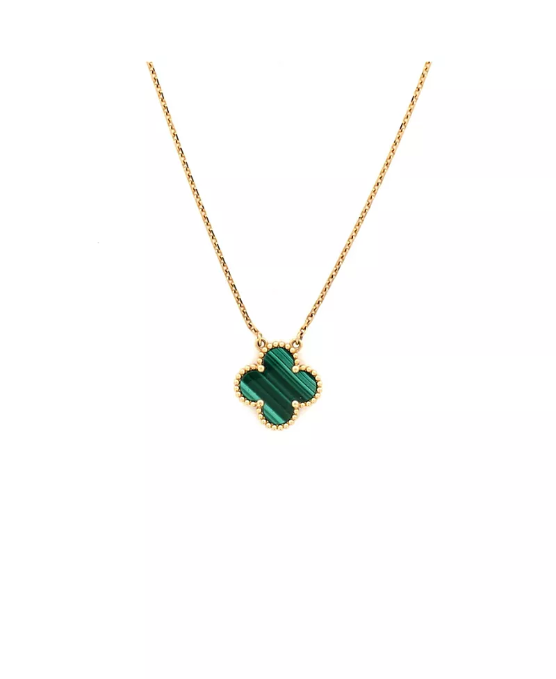 Pre-Owned Van Cleef & Arpels Vintage Alhambra Pendant Necklace 18K Gold and Malachite, 16.5