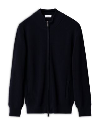 Merino Wool Tailored Full Zip Knit Cardigan Sweater