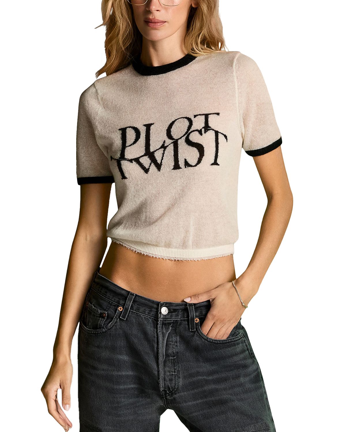 Re/Done Morrison Knit Ringer Tee