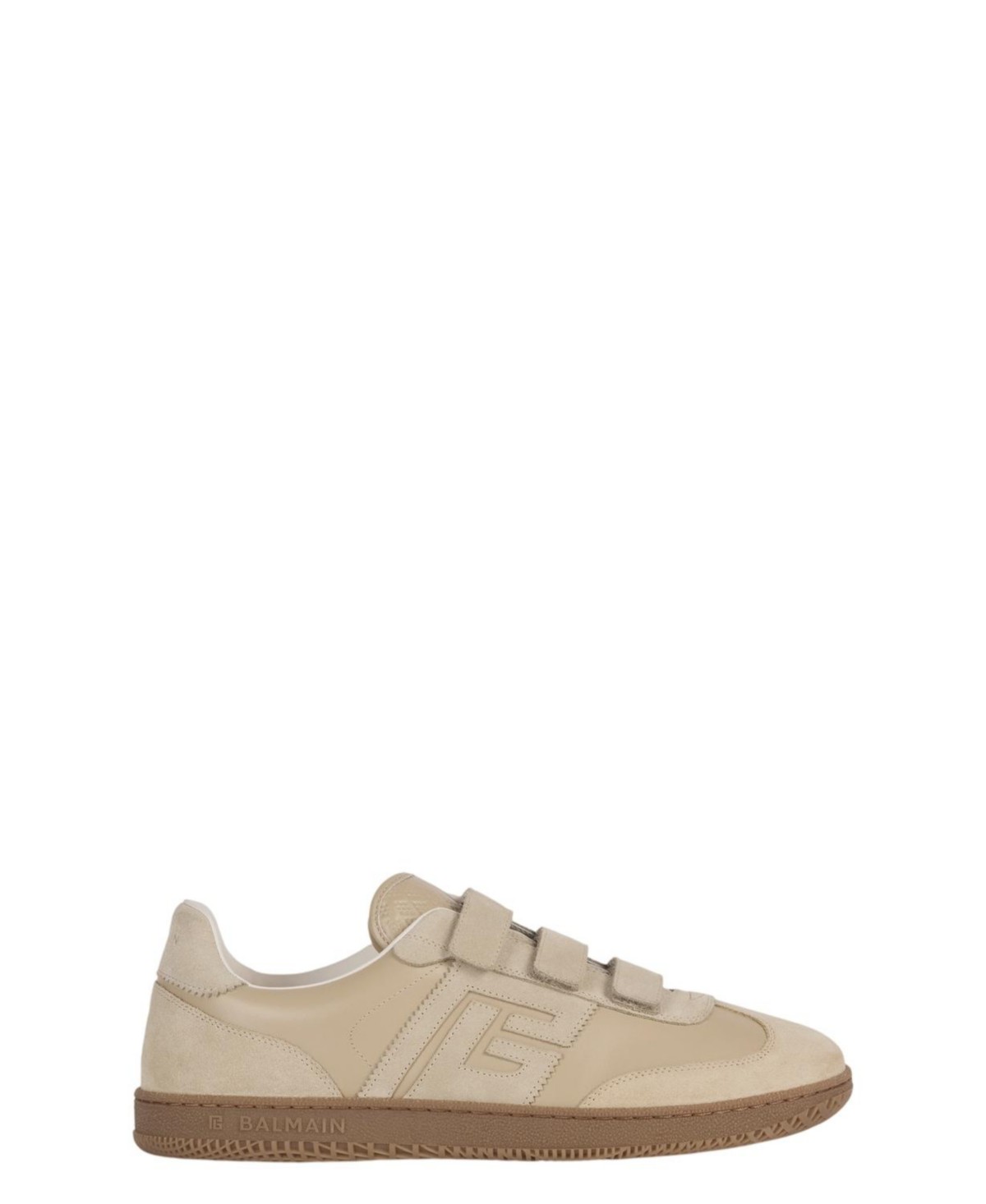 Balmain Men's Balmain Swan Trainers in Smooth Leather and Suede in Beige