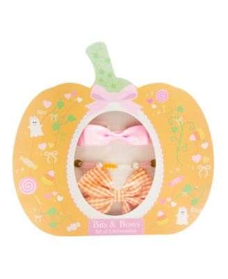  Girls' Pumpkin Bows & Bracelet Gift Set
