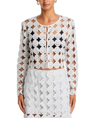 Smiley Crocheted Cardigan - Exclusive