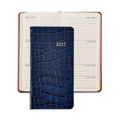 2027 Croc Embossed Leather Pocket Datebook