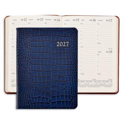 2027 Croc Embossed Leather Desk Diary