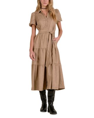 Tiered Belted Shirtdress