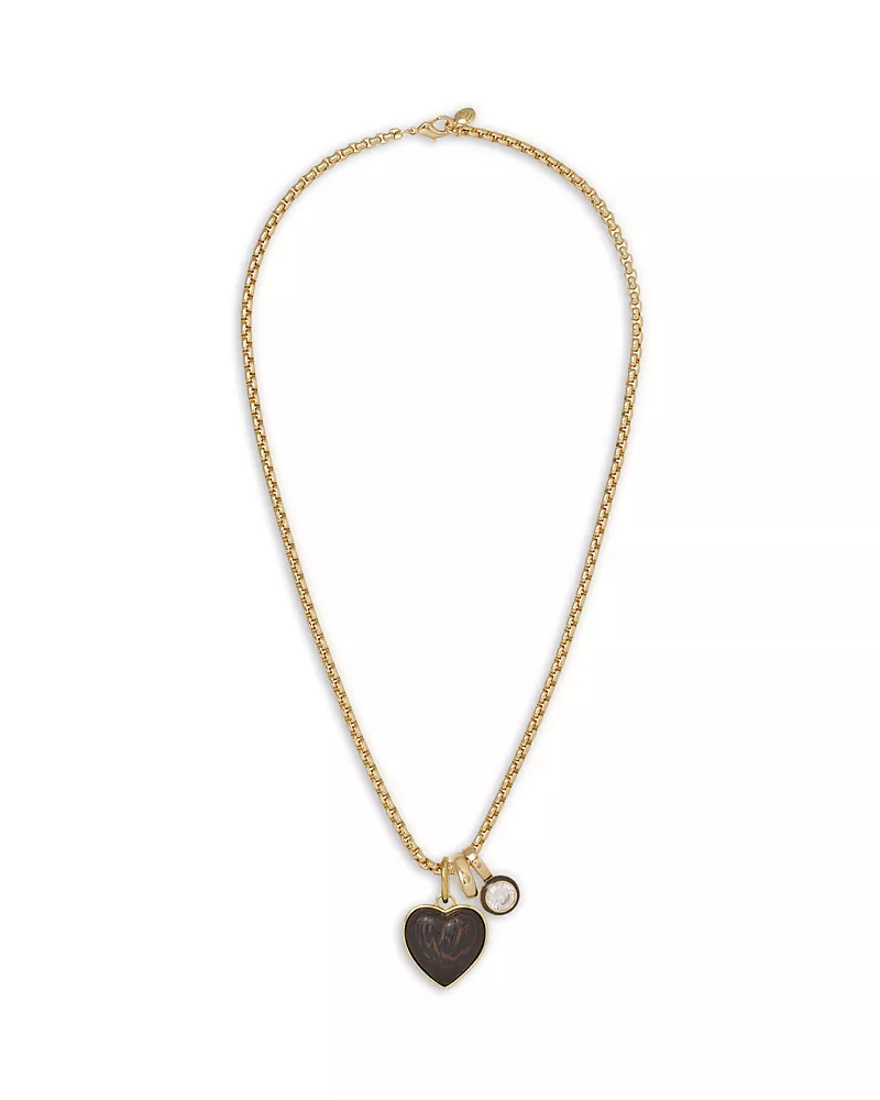 Roxanne Assoulin The Mini Simple Wood Heart Pendant Necklace, 18